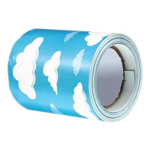 WESIEVYA Bulletin Board Border mit Wolkenmuster Selbstklebend Wetterfestes Dekoratives Randpapier für Klassenzimmer Büro Party und Kindergarten Farbenfroh und Langlebig von WESIEVYA