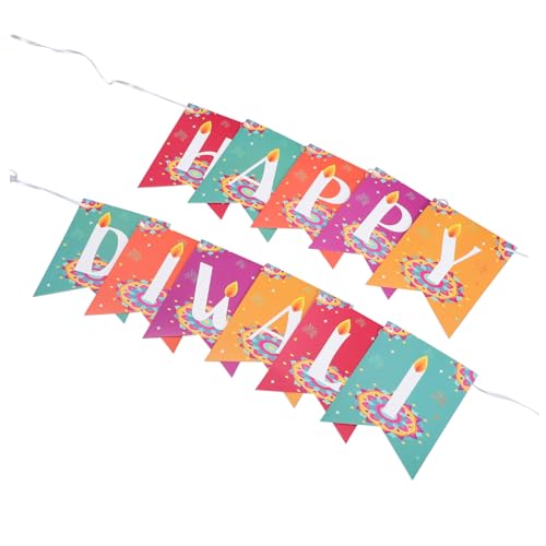 WESIEVYA Happy Diwali Banner aus Papier Langlebige Party-deko für Wand Fenster Tür Fotohintergrund Diwali Festival Dekorationen Geeignet für Einweihungsparty und Festtagsfeier von WESIEVYA