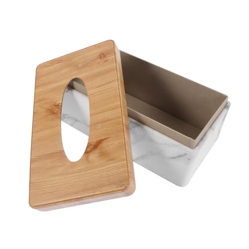 WESIEVYA Kasten Papierbox mit Marmormuster papierspender handtuchspender papierhandtücher Spender papiertuch Spender Tischspender Taschentuchhalter Serviettenetui PU von WESIEVYA
