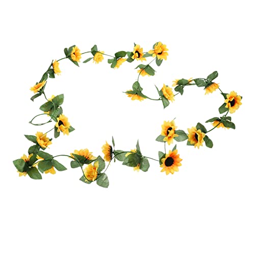 WESIEVYA Künstliche Sonnenblumen Girlande Lange Dekoration mit Kunstblumen und Grünen Blättern für Hochzeit Party Halloween und Wohnraumgestaltung WESIEVYA Künstliche Sonnenblumen Girlande Lange Dekoration mit Kunstblumen und Grünen Blättern für Hochzeit Party Halloween und Wohnraumgestaltung von WESIEVYA