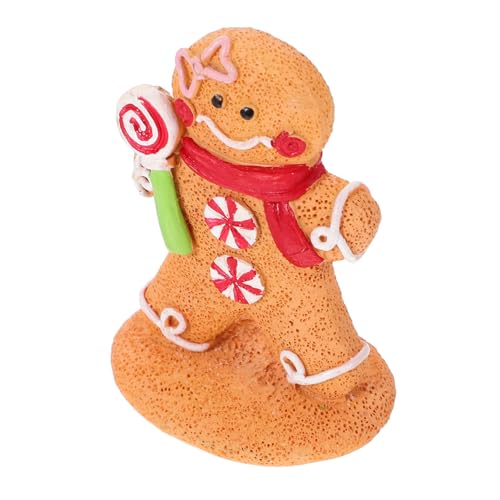 WESIEVYA Weihnachtlicher Dekorationsartikel Cartoon Lebkuchenmann Ornament Aus Hochwertigem Harz Für Tisch Und Fensterdekoration Weihnachtsdeko Für Ihr Zuhause Für Familie Und Freunde von WESIEVYA