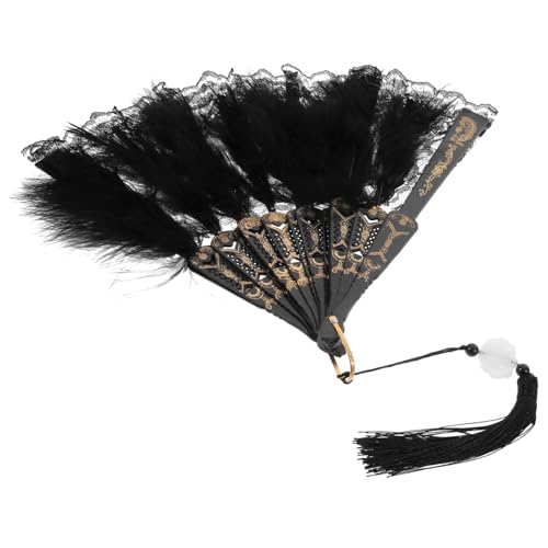 WESIEVYA Vintage Plume Handventilator aus Stabilem Feder-material Faltbarer Handfächer für Hochzeit Braut Tanz und Party Dekoration Leichter Langlebiger Fächer mit Elegantem Design WESIEVYA Vintage Plume Handventilator aus Stabilem Feder-material Faltbarer Handfächer für Hochzeit Braut Tanz und Party Dekoration Leichter Langlebiger Fächer mit Elegantem Design von WESIEVYA