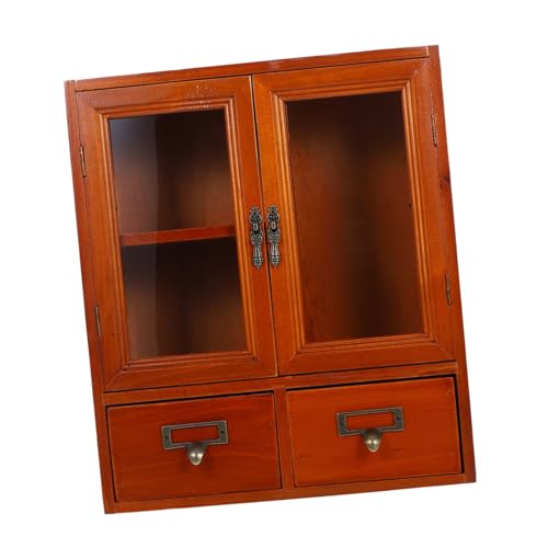 WESIEVYA Vintage Wandschrank aus Holz mit Doppelten Türen Stabiler Wand Organizer für Schlafzimmer und Wohnzimmer Platzsparender Aufbewahrungsschrank mit Robustem Holzmaterial von WESIEVYA