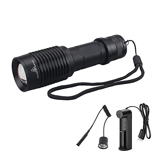 WESLITE IR Illuminator Taschenlampe 850nm, 5W Infrarot Taschenlampe mit Kabelschalter für die Jagd, Einstellbarer Fokus IR Strahler 1 Modus für Nachtsicht(Funktioniert mit Nachtsichtgerät) von WESLITE