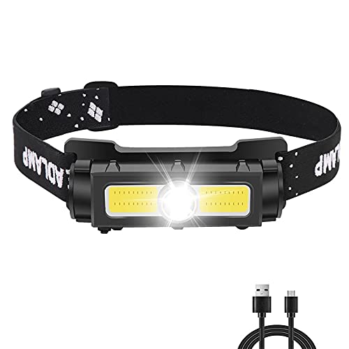 WESLITE Stirnlampe Rotlicht LED Wiederaufladbar, 1000 Lumens Kopflampe Stirnlampe mit Rot Weißem Licht 7 Modi Abnehmbar Stirnlampe USB mit Magnet Scheinwerfer für Laufen, Angeln, Camping von WESLITE