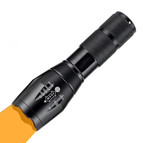 WESLITE Taschenlampe Gelbes Licht, 2 in 1 Taschenlampe LED mit Weißem und Gelbem Licht, 2 Modus 550nm-590nm Bernstein Licht Taschenlampe Zoombar für Nachtsicht Fotografie Camping Jagd von WESLITE