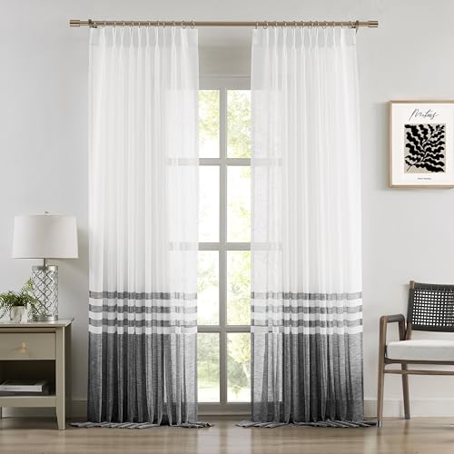 WEST LAKE Schwarz-weiße Plissee-Vorhänge, 213 cm lang, Farbblock-Vorhänge, rustikale Fensterbehandlung für Schlafzimmer, Wohnzimmer, Rücklaschen, Schwarz-Weiß, 147,3 cm B x 213,3 cm L (2 Stück) WEST LAKE Schwarz-weiße Plissee-Vorhänge, 213 cm lang, Farbblock-Vorhänge, rustikale Fensterbehandlung für Schlafzimmer, Wohnzimmer, Rücklaschen, Schwarz-Weiß, 147,3 cm B x 213,3 cm L (2 Stück) von WEST LAKE