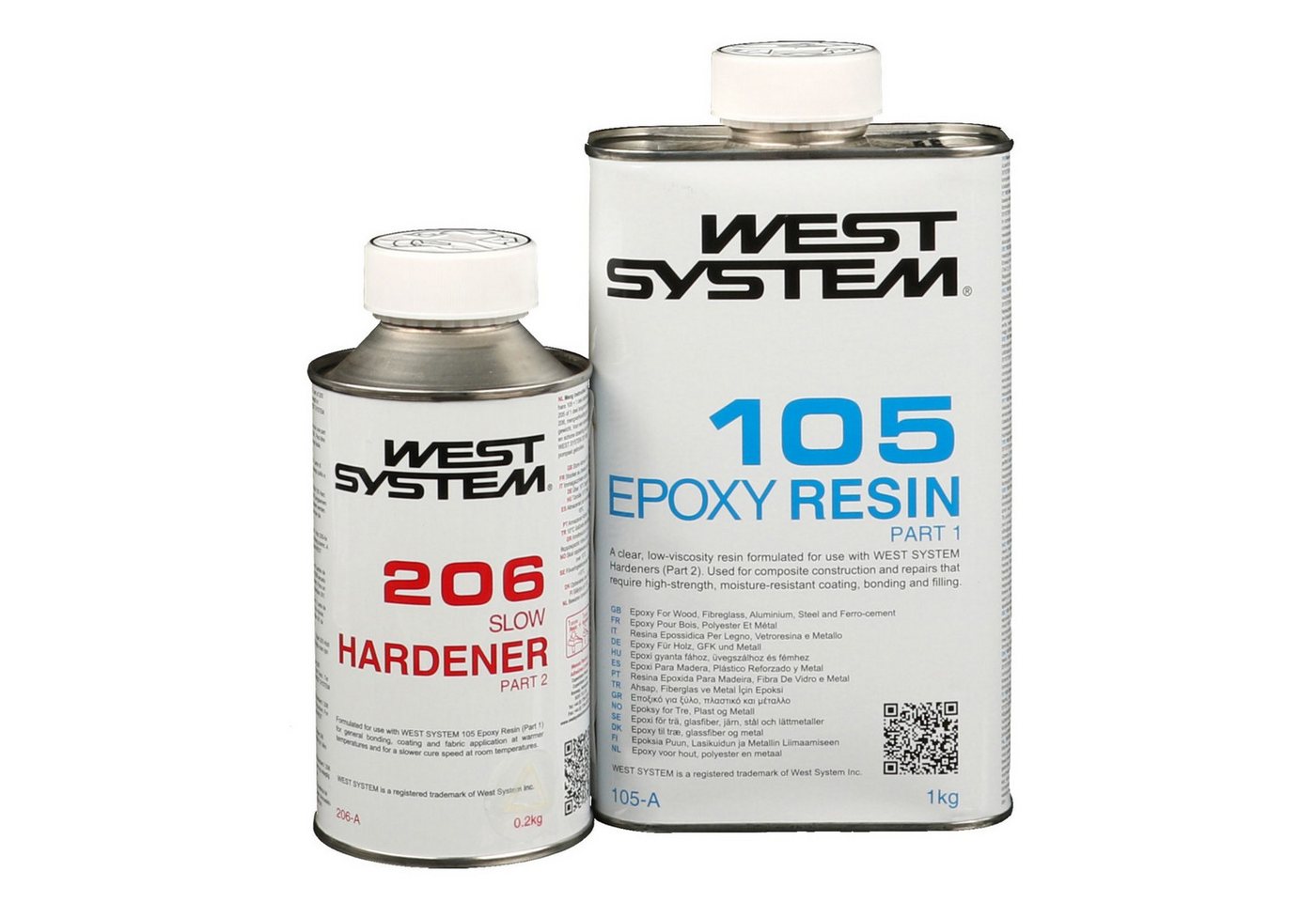 WEST SYSTEM Epoxidharz West System A-Pack 105 (Harz) - 205/206(Härter) Boot Epoxidharz Sets von WEST SYSTEM