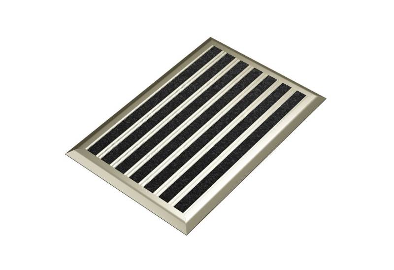 WEST & EAST Fußmatte Aluminum Fußabtreter außen, Schmutzfangmatte Außenbereich, Rechteckig, Höhe: 10 mm, Fußabtreter Golden 40x60 cm, Wetterfeste Eingangsmatte von WEST & EAST