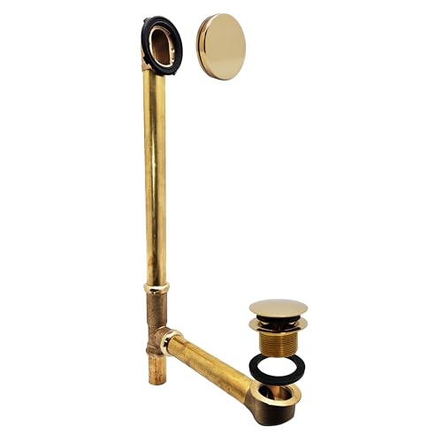 Westbrass D326H-01 Badewannenablauf und Überlaufgarnitur aus Messing, 55,9 cm, 17 Ga, mit Ablaufstopfen und illusionärer Blende, poliertes Messing Westbrass D326H-01 Badewannenablauf und Überlaufgarnitur aus Messing, 55,9 cm, 17 Ga, mit Ablaufstopfen und illusionärer Blende, poliertes Messing von WESTBRASS