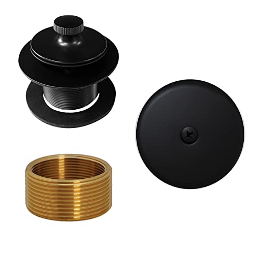 westbrass Twist & Close Universal Badewanne Radkappe mit Einlochbatterie, Frontplatte, Messing poliert, d941 K-01 Matte Black von WESTBRASS