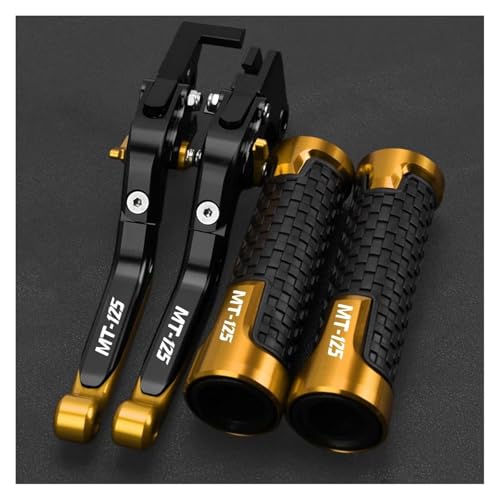 WESTCH Kupplung Für Yamaha MT125 2024 MT 125 MT-125 2014-2018 2019 2020 2021 2022 2023 2024 Motorrad-Bremskupplungshebel, Lenkergriffe Bremsgriff(Black GoldGold) von WESTCH
