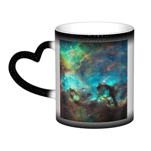 WESTCH Universum Galaxie Weltraum Magischer Farbwechsel Tasse – Hitzeempfindliches Porzellan Temperatur – Kaffee/Tee Büro und Zuhause Tasse Ideal für Heißgetränke von WESTCH