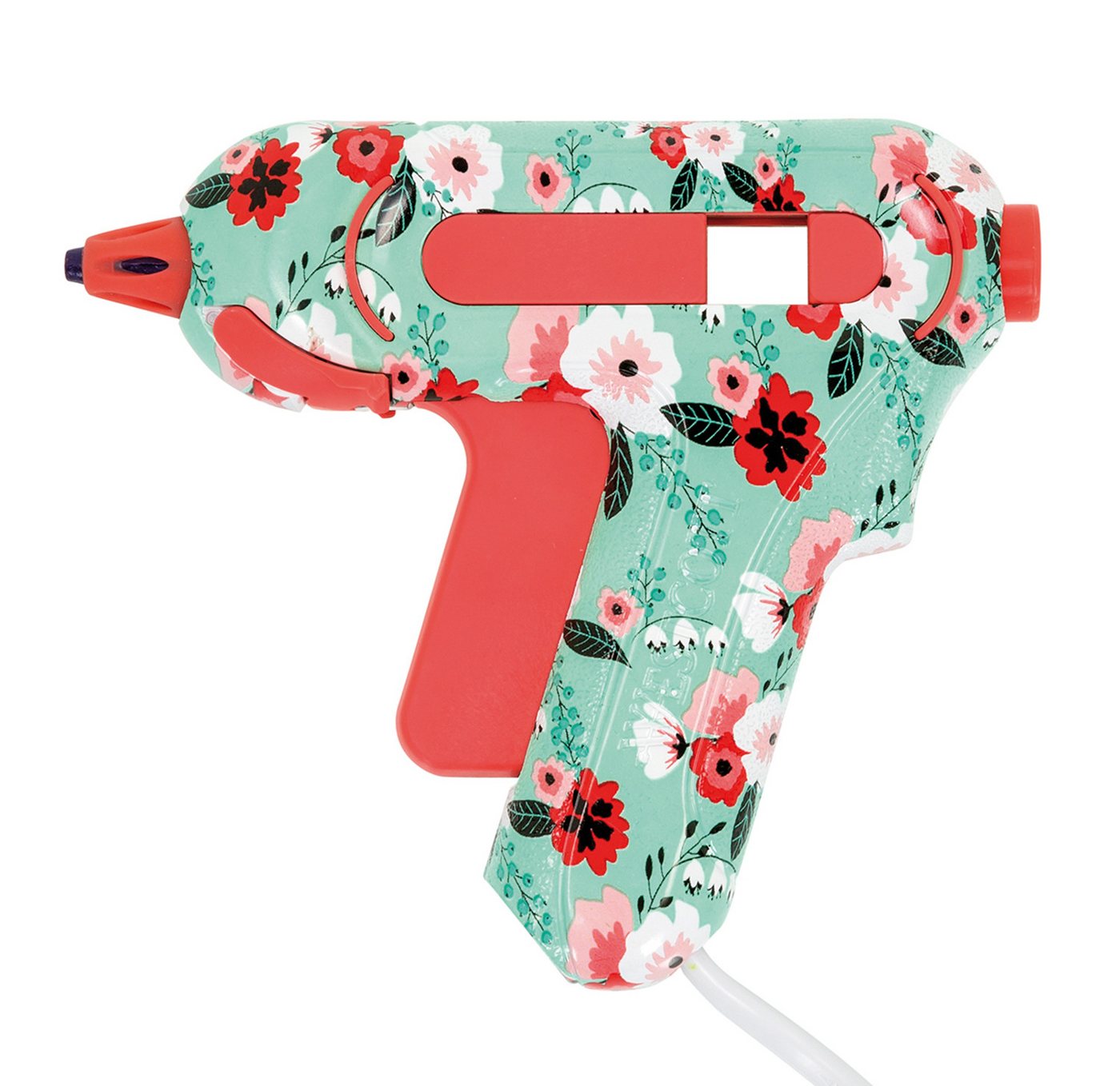 WESTCOTT Heißklebepistole Mini Floral, DIY Heißkleber inkl. 2 x Heißklebesticks, 1,4m Kabel, Non-Stick Düse mit Farbindikator WESTCOTT Heißklebepistole Mini Floral, DIY Heißkleber inkl. 2 x Heißklebesticks, 1,4m Kabel, Non-Stick Düse mit Farbindikator von WESTCOTT