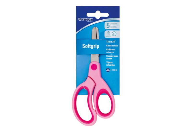 WESTCOTT Papierscheren Kinderschere Kids E-21580 00 runde Spitze 13cm pink. von WESTCOTT