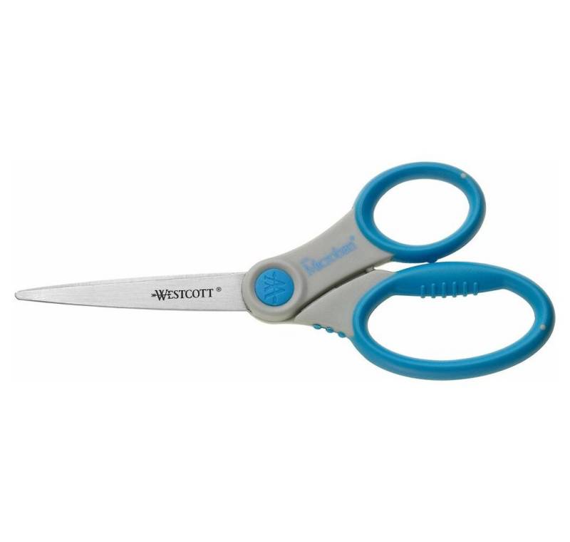 WESTCOTT Papierscheren Papierschere Microban Softgrip grau-blau 18,0 cm von WESTCOTT