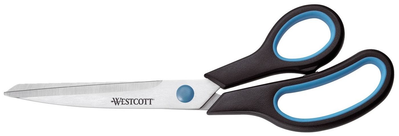 WESTCOTT Universalschere 00 Schere Easy Grip rostfrei gebogen asymmetrisch blau/schwarz 235 cm von WESTCOTT