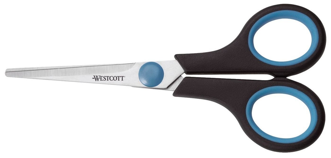 WESTCOTT Universalschere 00 Schere Easy Grip rostfrei gerade symmetrisch blau/schwarz 13 cm von WESTCOTT
