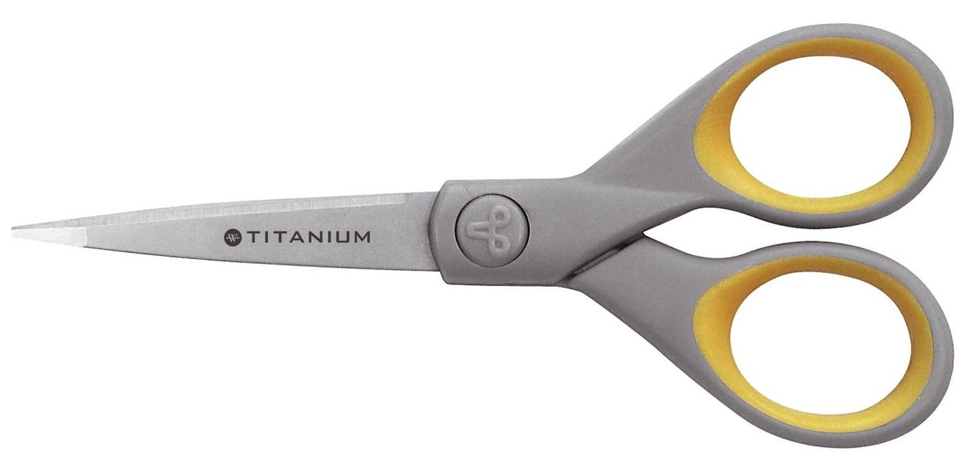 WESTCOTT Universalschere 00 Schere Titanium Super rostfrei abgerundet gerade asymmetrisch grau von WESTCOTT