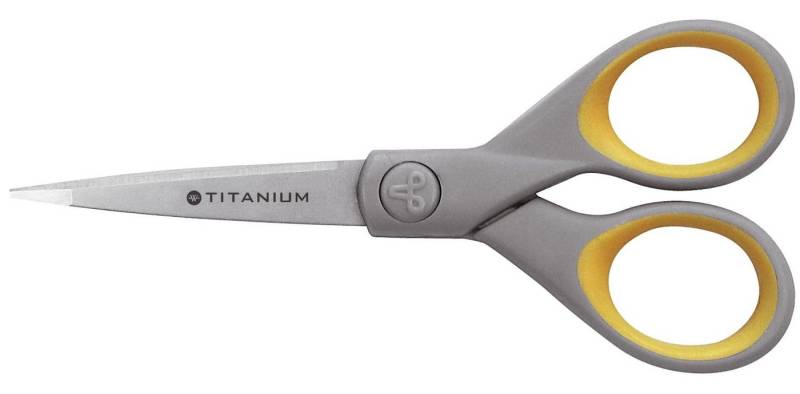 WESTCOTT Universalschere 00 Schere Titanium Super rostfrei abgerundet gerade asymmetrisch grau von WESTCOTT