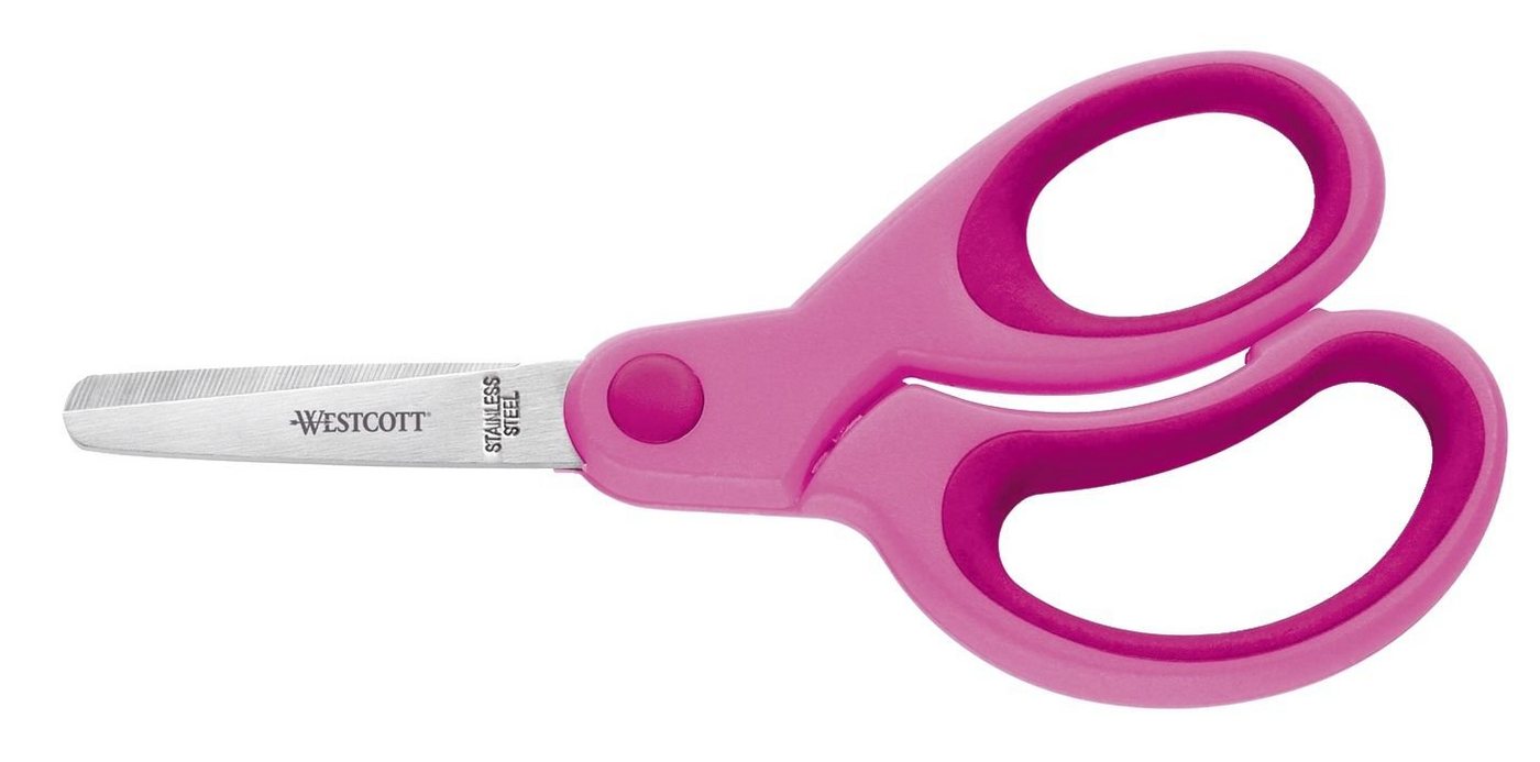 WESTCOTT Universalschere WESTCOTT Bastelschere Kids Softgrip, rund, 130 mm, pink von WESTCOTT