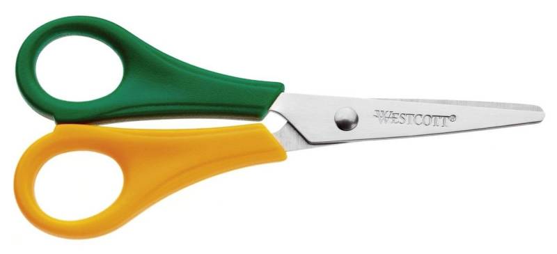 WESTCOTT Universalschere WESTCOTT E-20596 00 Bastelschere - 13cm, spitz, grün/gelb, Linkshänder von WESTCOTT