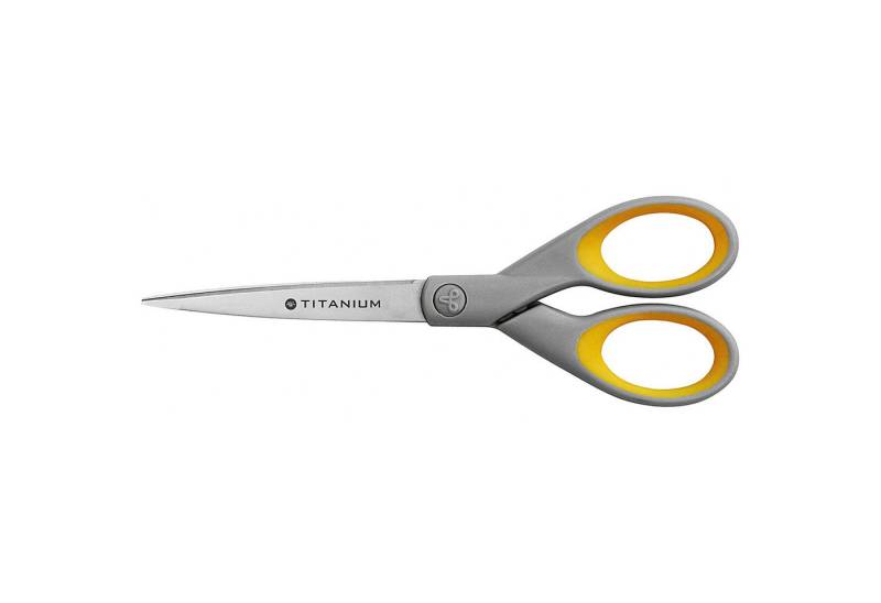 WESTCOTT Universalschere Westcott Schere "Titanium Super" 18cm 7Zoll Nr. E 30470 00, gelb/grau von WESTCOTT