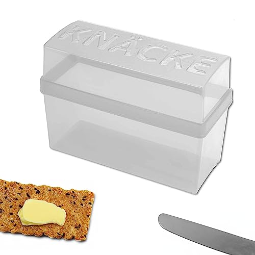 1er | 2er | 4er Knäckebrot Box Set, für z.B. Sauerteig, Roggen Crisp Knäcke | finnisches, schwedisches Knäcke Brot in Scheiben | Aufbewahrung | kleine Mini Brotbox 20 x 14 x 9 cm Weiß von WESTCRAFT