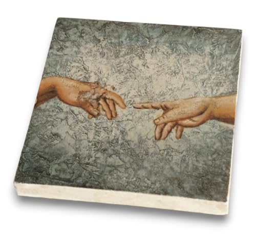 Echte Handarbeit, schwere Untersetzer aus ECHTEM MAMOR (kein Travertin!) Tisch Ablage für Tassen, Glas, Getränke oder Vasen - 350 Gramm - wunderschöne Deko für Esstisch oder Kommode von WESTCRAFT