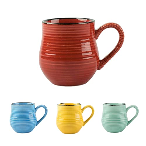La Cafetiere Regenbogen Liebhaber Espresso Tasse + roter Keramik Kaffee 65 ml Becher 1 Cup oder Geschirrset für Espresso/Kaffee Ocker-Rot von WESTCRAFT