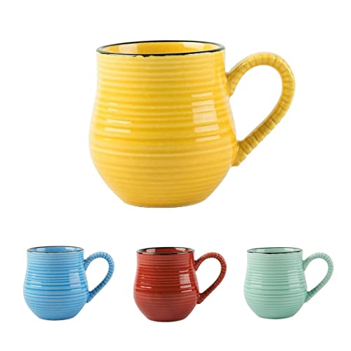 La Cafetiere Regenbogen Liebhaber Espresso Tasse + sonnen gelbe Keramik Kaffee 65 ml Becher 1 Cup oder Geschirrset für Espresso/Kaffee Gelb von WESTCRAFT