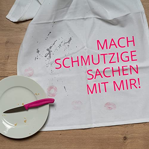 Maritime Geschirrtücher / Küchen-Handtuch - Dish Towel Vintage aus 100% Baumwolle 50 x 70 cm (MACH SCHMUTZIGE Sachen MIT Mir pink) von WESTCRAFT