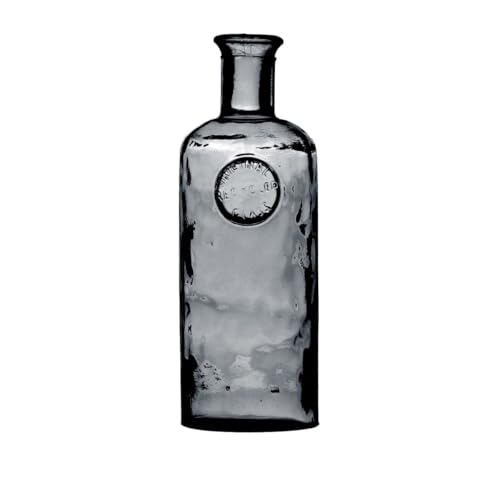 Massive Flaschenvase (Dickes Glas) Malea aus recyceltem Glas 2,3L | Bottle Vase für Blumen-Arrangements, Tischdekoration, Deko - Blumen Vase aus mehrschichtigem Quarzglas (Anthrazit) von WESTCRAFT