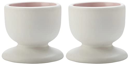 WESTCRAFT Tint Eierbecher aus Porzellan, außen weiß, innen mit einem Farbhighlight, Zeitlose Tafelwelten Maxwell & Williams (2er-Set-Rosa), 5 cm von WESTCRAFT
