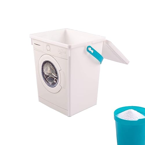 Waschpulverbox in Form einer Waschmaschine für Waschmittel | Waschmittelbox Eimer 5 Liter | Waschmitteldose Waschmittelbehälter von WESTCRAFT