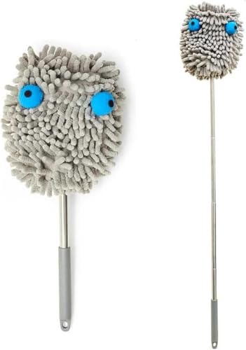 monstermässig lustiger Staubwedel mit 1 Meter Teleskop Stange | Staubwischer aus Edelstahl und Mikrofaser | der staubfangende Monsterkopf ist abnehmbar und waschbar (Monster Staubwedel) von WESTCRAFT