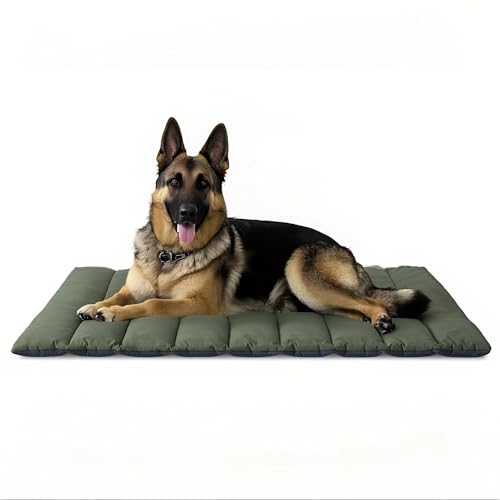 WESTERN HOME WH Hundedecke für Unterwegs Hundedecke Wasserdicht Tragbar Hundematte Outdoor Komfort und Weiches Reisedecke Hund Wasserdicht Camping Hundebett, 110x68 cm (Olive Drab) von WESTERN HOME WH