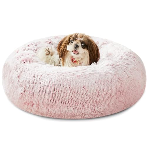 Western Home Hundebett Run, Katzenbett Flauschig, Hundekissen Kleine Hunde,Hundebett Waschbar,Hundekorb,Katzenkorb Zum Schlafen 60 cm, Rosa von WESTERN HOME WH