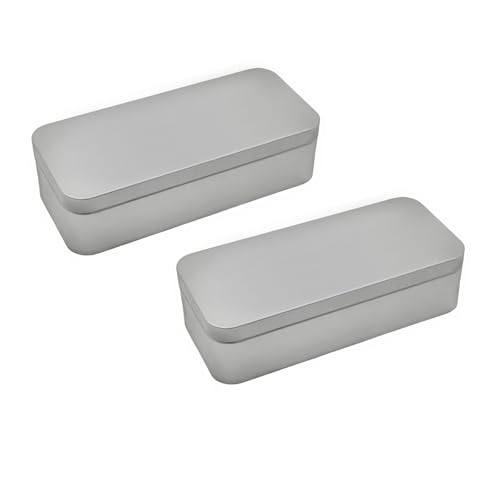 WESTKAIBA 2 Stück Zinn Box Metall Aufbewahrungsbox Große Container Box für Geld Münze Süßigkeiten Schlüssel 6.0 x 2.6 x 1.6 Zoll, Silbrig WESTKAIBA 2 Stück Zinn Box Metall Aufbewahrungsbox Große Container Box für Geld Münze Süßigkeiten Schlüssel 6.0 x 2.6 x 1.6 Zoll, Silbrig von WESTKAIBA