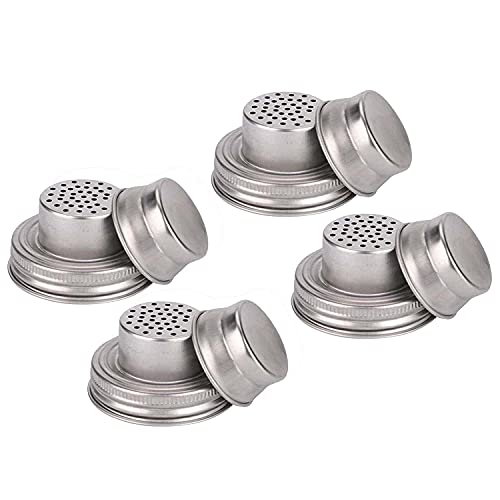 4 Stück 304 Edelstahl Mason Jar Shaker Deckel Kappen für Cocktail, Dredge Mehl, Mixen von Gewürzen, Zucker, Salz, Pfeffer und mehr oder Shake-Getränke, Cocktail, passend für 70 mm Einmachgläser 4 Stück 304 Edelstahl Mason Jar Shaker Deckel Kappen für Cocktail, Dredge Mehl, Mixen von Gewürzen, Zucker, Salz, Pfeffer und mehr oder Shake-Getränke, Cocktail, passend für 70 mm Einmachgläser von WESTLINK