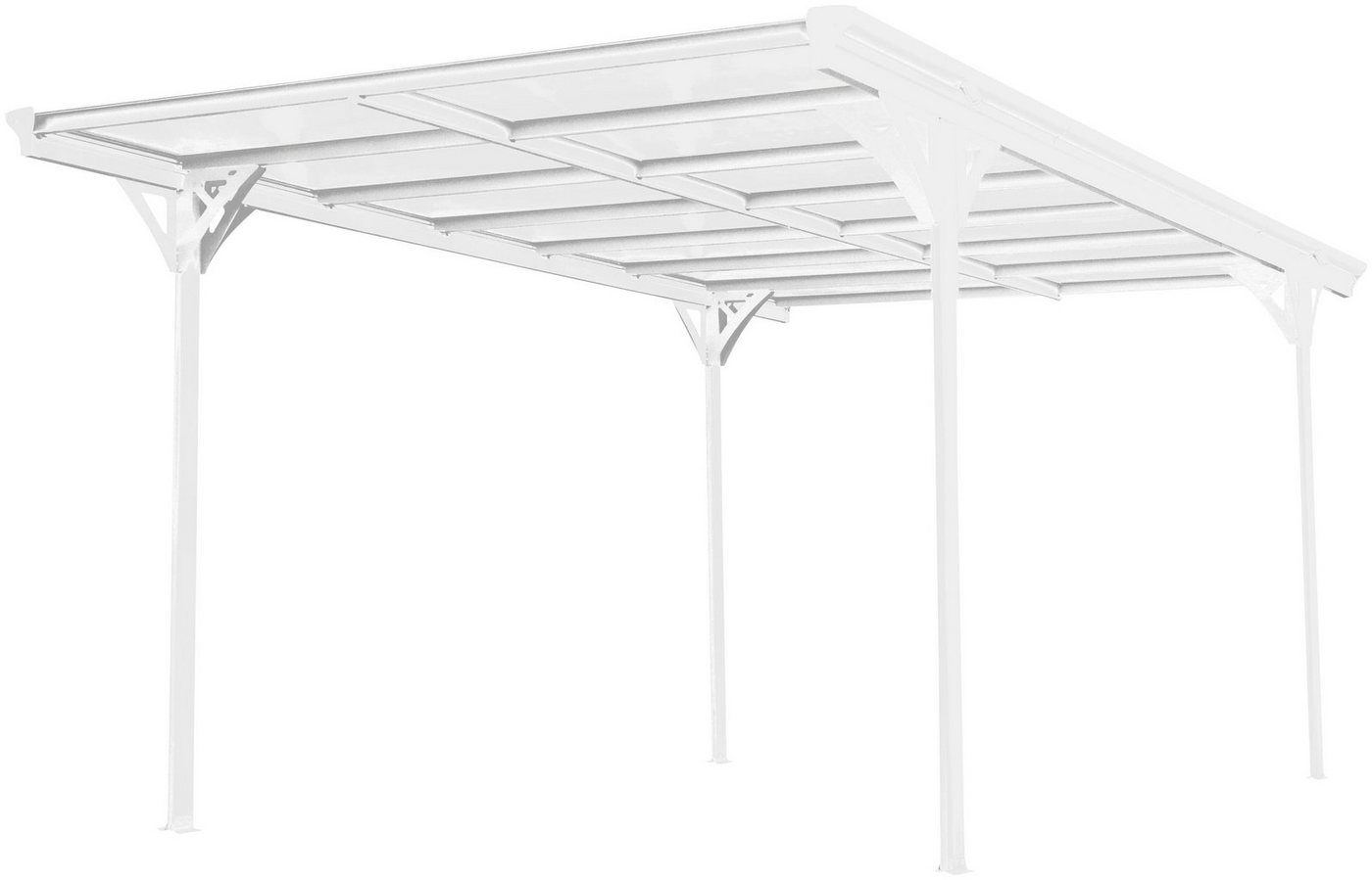 WESTMANN Einzelcarport Flachdach, BxT: 305x503 cm, 217 cm Einfahrtshöhe, aus Aluminium, inkl. Regenrinne und Schrauben-Kit von WESTMANN