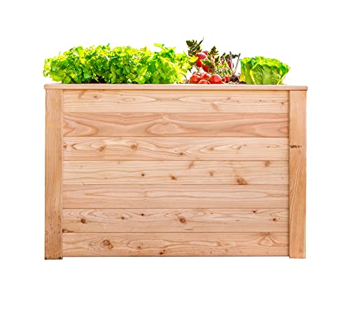 WESTMANN Hochbeet aus Lärchenholz | 100x65x66 cm Natur | Kräuterbeet für den Außenbereich | Holzhochbeet zum Bepflanzen von Gemüse & Kräutern | FSC® - Zertifiziert von WESTMANN