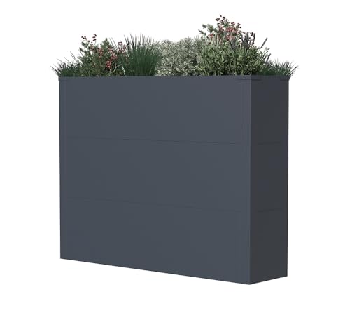 WESTMANN Metall Pflanzkübel Talus XL | Rechteckiger Pflanzkasten modern | Hochwertiger Blumenkasten aus galvanisiertem Stahl | Pulverbeschichtung Anthrazit | Wetterfest & robust von WESTMANN