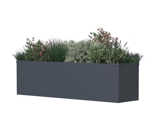 WESTMANN Pflanzkasten Talus M | Metall Pflanzkübel rechteckig 100x25x27cm | Galvanisierter Stahl wetterfest | Zeitloses Design Anthrazit RAL 7016 | Hochbeet geeignet von WESTMANN