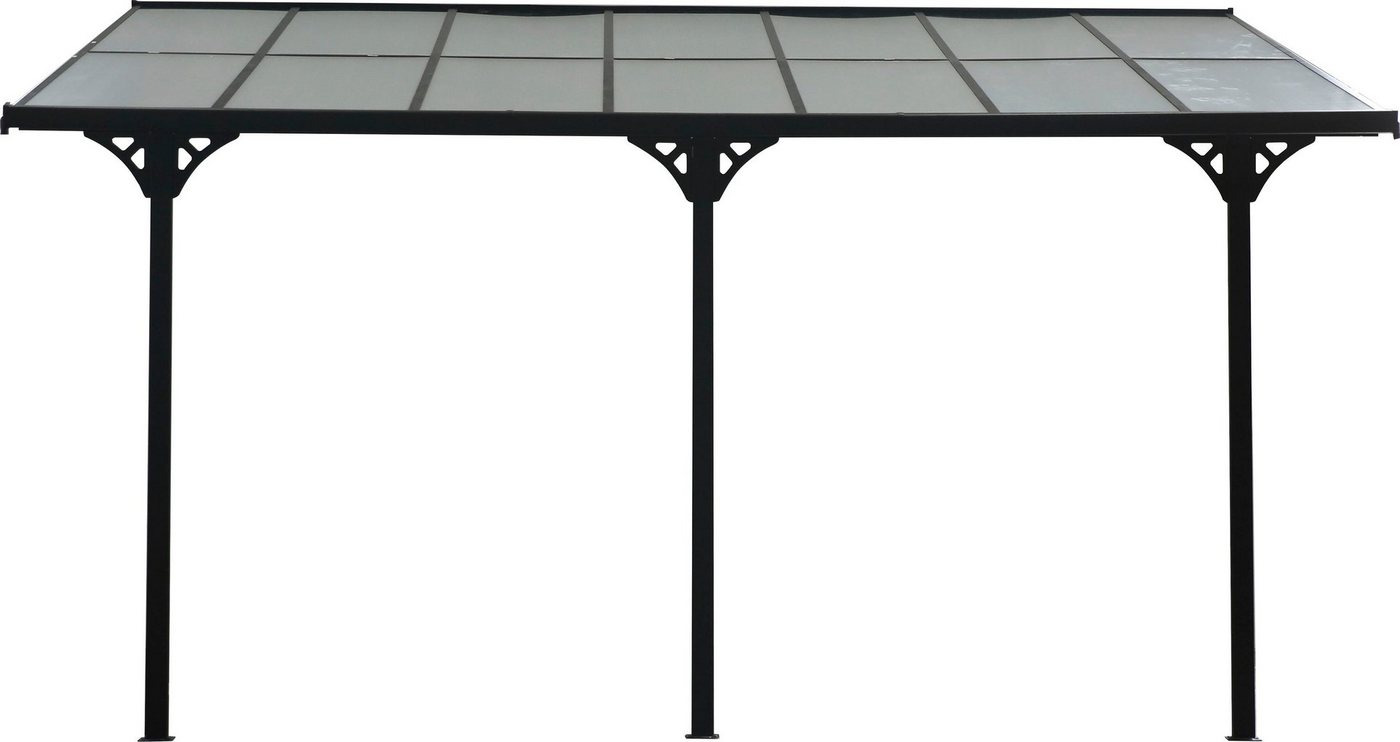 WESTMANN Terrassendach Bruce, BxT: 435x300 cm, Bedachung Doppelstegplatten, Rahmen aus pulverbeschichtetem Aluminium, schwarz von WESTMANN