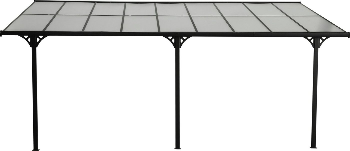 WESTMANN Terrassendach Bruce, BxT: 556x300 cm, Bedachung Doppelstegplatten, Rahmen aus pulverbeschichtetem Aluminium, schwarz von WESTMANN