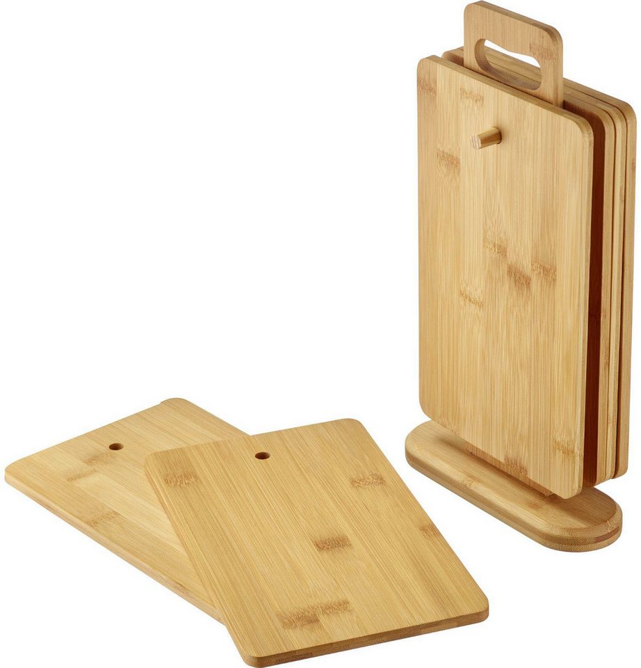 WESTMARK Frühstücksbrett, Bambus, (Set, 7-St., 6 Brettchen, 1 Halter), praktischer Aufsteller mit 6 Brettchen von WESTMARK