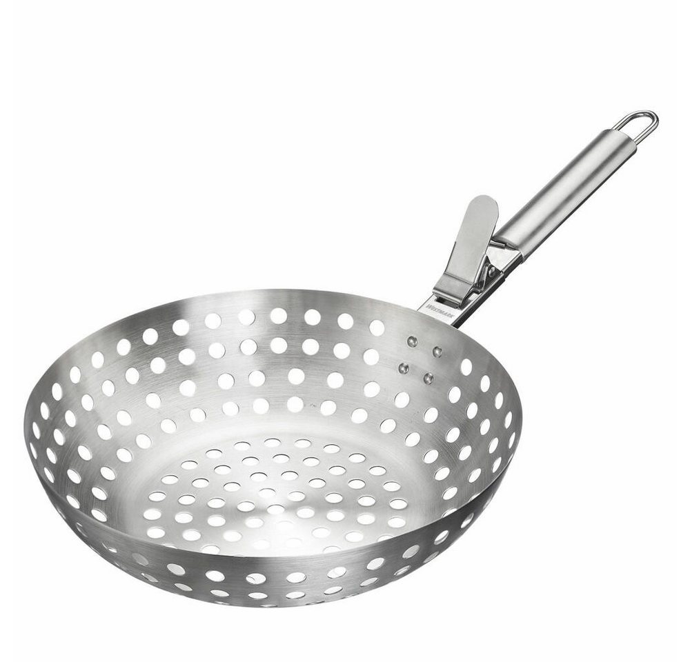 WESTMARK Grillpfanne /Grillwok, langlebig, spülmaschinengeeigent – Rostfreier Edelstahl von WESTMARK