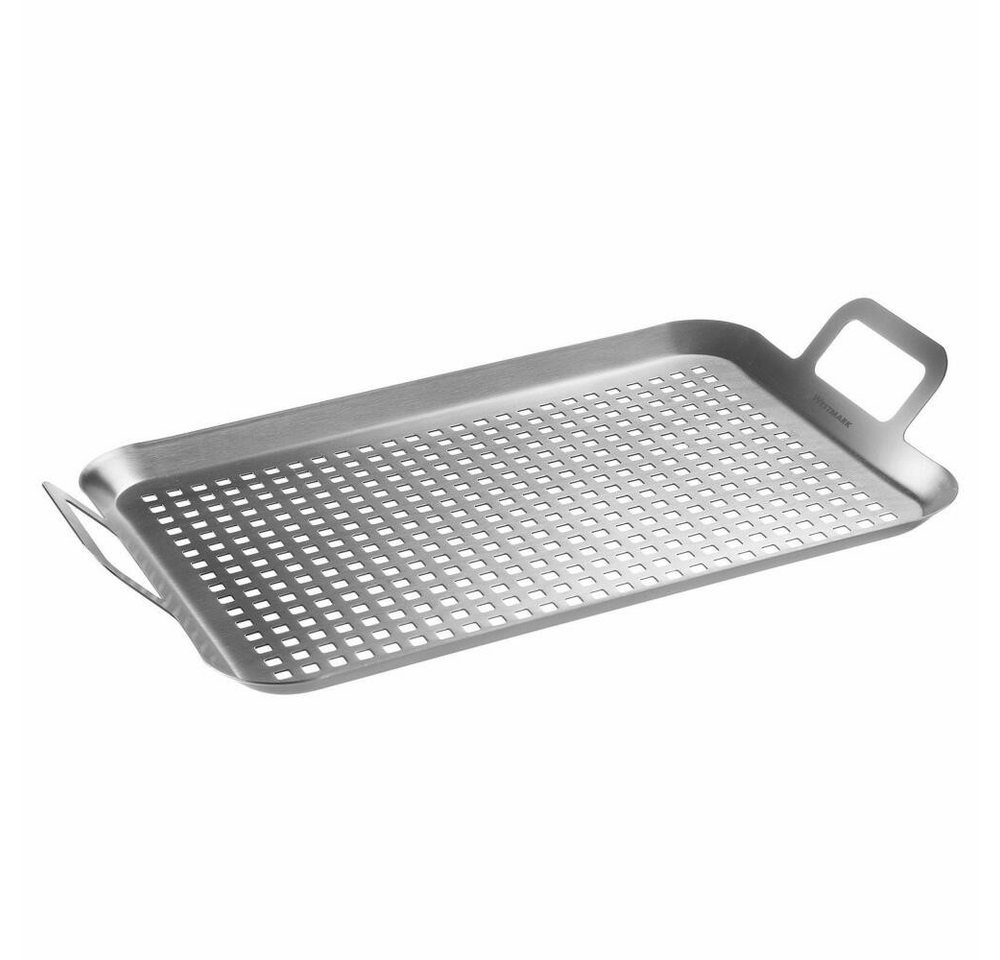 WESTMARK Grillpfanne flach & groß, langlebig, spülmaschinengeeigent – Rostfreier Edelstahl von WESTMARK