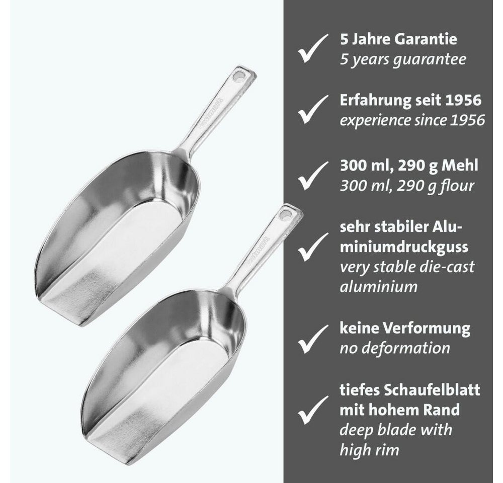 WESTMARK Küchenschaufel 2 Stk. Haushaltsschaufeln »Hygia«, 300 ml, Aluminium von WESTMARK